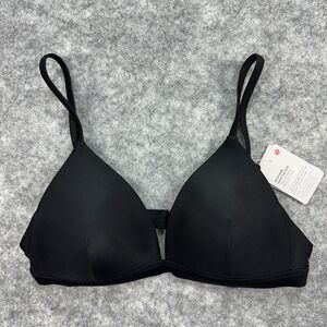 Lululemon Waterside Swim Top Black Triangle Bikini Size 6 A/B